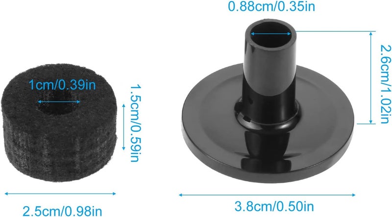 NUEAYMS 8 Pieces Cymbal Stand Felt Washer And 2 Pieces Plastic Drum Cymbal Stand Sleeves Replacement Black/Gray Cymbal Stand Sleeves - Image 4